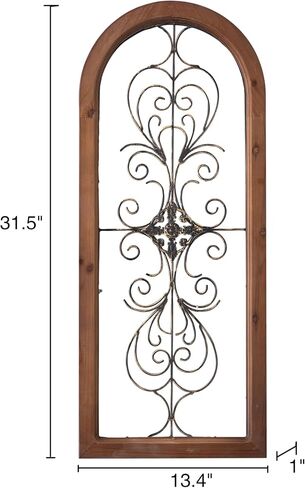 Sintosin Rustic Metal Flowers Wall Decor 11.8", Hanging Wood and Metal Wall Decor Living Room, Vintage Distressed White and Gold Square Wood Frame 3D Metal Wall Art for Bedroom Enterway Hallway in Saudi Arabia