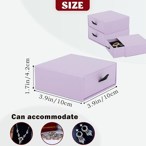 Nsmykhg Jewelry Gift Box Velvet-Lined,12 Pack Compact Drawer Style for Earrings & Rings, Necklace & Bracelet Organizer, 3.93x3.93x1.65 Inches, Stackable Elegant Jewelry Display & Storage Box (Orange) in Kuwait