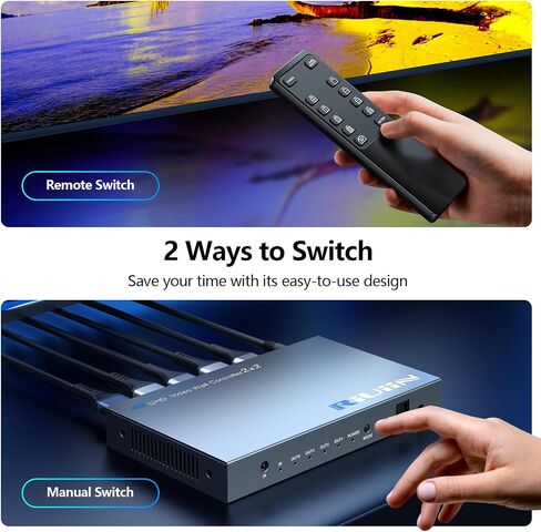 Video Wall Controller with 12 Modes, HDMI or USB-C 4K Input TV Wall Controller, TV Wall Processor, 180° Rotation, Audio, and IR Remote,2x2,1x2,1x3,1x4,2x1,3x1,4x1, 4 tv Screens in Wall Display in Saudi Arabia