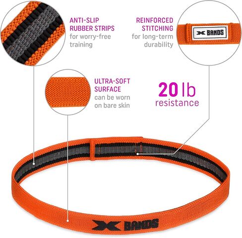 أربطة مقاومة للتمرين من ذا إكس باند - أربطة من القماش السميك للغاية غير قابلة للانزلاق - 20، 30، 40، 50 رطل - تمرين اللياقة البدنية للساقين، تدريب المؤخرة، التمدد، اليوغا in Kuwait