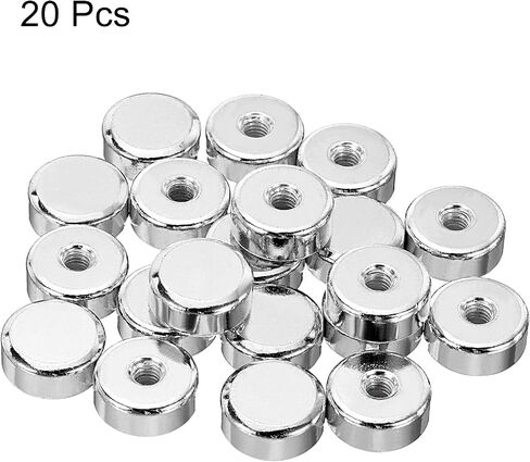 PATIKIL M6x1.0 Cap Nut, 20 Pack Acorn Nut Screw Cap Insert Bolt Cover Flat Female Thread Decorative Hardware Fittings Light Fixtures Silver Tone in Saudi Arabia
