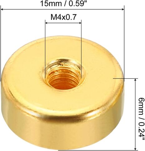 PATIKIL M6x1.0 Cap Nut, 20 Pack Acorn Nut Screw Cap Insert Bolt Cover Flat Female Thread Decorative Hardware Fittings Light Fixtures Silver Tone in Saudi Arabia
