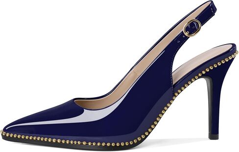 Joseywade Slingback Heels Women's Pointed Toe Stilettos High Heel Pumps Gold Beaded Dress Shoes in Saudi Arabia