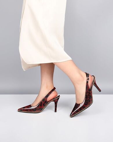 Joseywade Slingback Heels Women's Pointed Toe Stilettos High Heel Pumps Gold Beaded Dress Shoes in Saudi Arabia