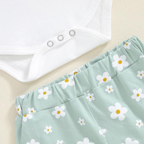 Muasaaluxi Newborn Baby Girl Clothes Ruffle Long Sleeve ''Daddys Girl'' Romper Onesie Daisy Long Pants Headband Fall Outfit in Saudi Arabia