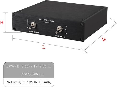 Two Amplifiers to Two Pairs of Speakers Selector Switch (2 to 2) Manual Switcher 2 in 2 Out Metal Enclosure (AS 0202) in Saudi Arabia