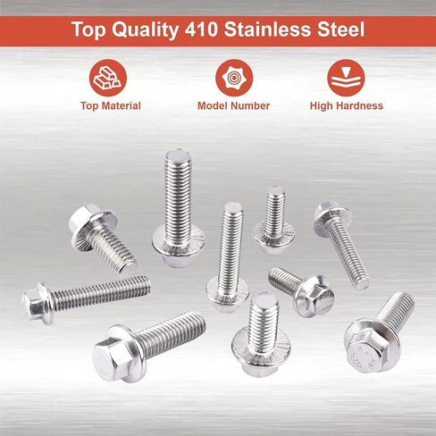 228pcs M6 12 16 20 25 30mm,M8 x 16 20 25 30mm, Flanged Hex Head Bolts Flange Hexagon Screws, Stainless Steel 304, Bolts and Nuts Assortment Set Fasteners (Black) in Saudi Arabia
