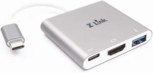 3 in 1 USB C HUB w/HDMI Up to 4K, USB 3.0 5 Gbps, 5V PD Power Pass Thur, add a Monitor, USB C Interface, for Laptops and Desktops. in Saudi Arabia