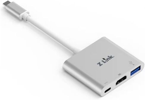 3 in 1 USB C HUB w/HDMI Up to 4K, USB 3.0 5 Gbps, 5V PD Power Pass Thur, add a Monitor, USB C Interface, for Laptops and Desktops. in Saudi Arabia