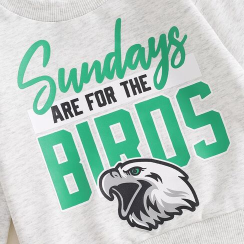 Baby Boy Football Outfit Toddler Little Boys Rugby Game Day Clothes Set Letter Print Eagles Sweatshirt Tops Pants 2PCS Set in Kuwait