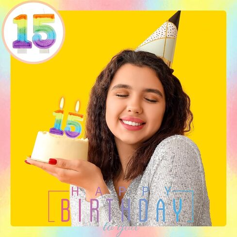 Rainbow Candles for Birthday Cakes, Rainbow Unicorn Candles Cake Decorations, Unicorn Theme Party Supplies 5th Number Candle (Number 5) in Saudi Arabia