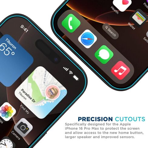 Tech Armor Screen Protector for iPhone 16 Pro Max - Ballistic Tempered Glass, Case Friendly, Sensor Protection, HD, 9H Hardness, 3 Pack + Bonus Camera Lens Protector in Kuwait