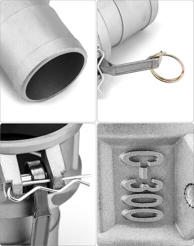 تركيب خرطوم QWORK Camlock، 4 قطع من سبائك الألومنيوم من النوع C وتركيب خرطوم الأخدود، 1.5 بوصة Camlock أنثى x 1.5 بوصة خرطوم عرقوب in Saudi Arabia