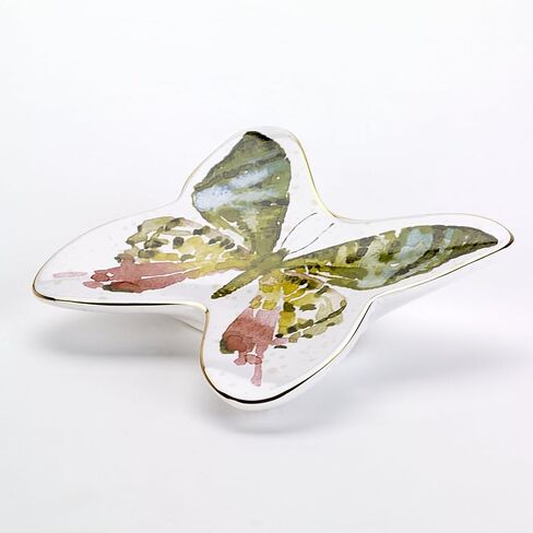 Avanti Linens - Wastebasket, Decorative Trash Can, Butterfly Inspired Home Decor (Butterfly Garden Collection),White in Saudi Arabia