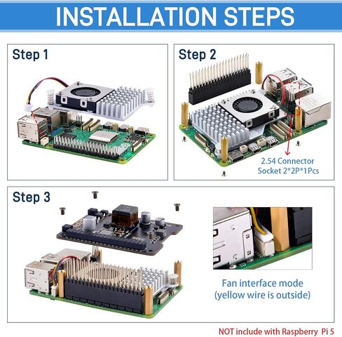 قبعة GeeekPi P30 PoE+ لـ Raspberry Pi 5، مع مبرد Pi 5 النشط الرسمي in Saudi Arabia