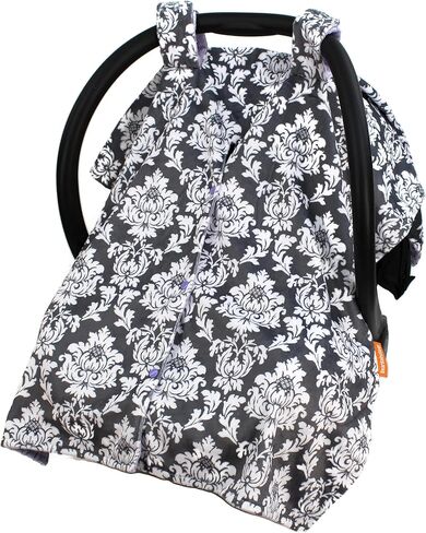 مظلة مقعد السيارة الفاخرة من Dear Baby Gear، طباعة مينكي مخصصة باللونين الرمادي والأبيض، لافندر مينكي دوت in Kuwait