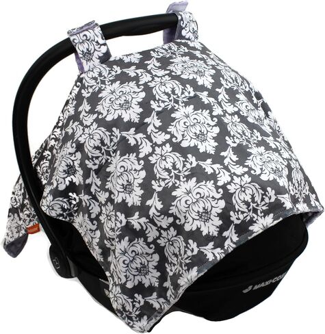 مظلة مقعد السيارة الفاخرة من Dear Baby Gear، طباعة مينكي مخصصة باللونين الرمادي والأبيض، لافندر مينكي دوت in Kuwait