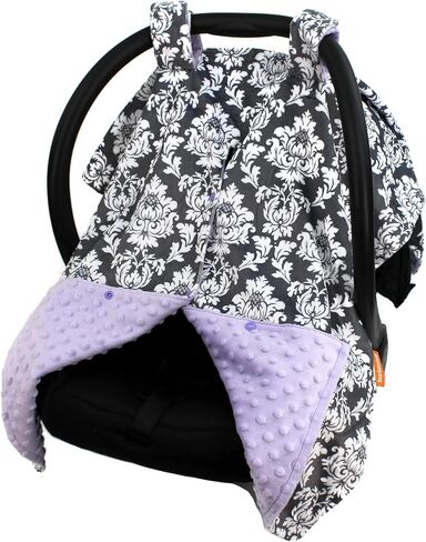 مظلة مقعد السيارة الفاخرة من Dear Baby Gear، طباعة مينكي مخصصة باللونين الرمادي والأبيض، لافندر مينكي دوت in Kuwait