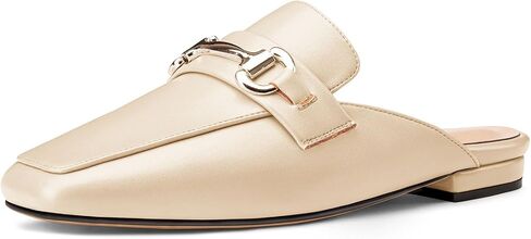 HDEUOLM Womens Low Heel Square Toe Pumps Flats Loafers Mules Shoes Backless Slip-on Buckle Casual Cute Shoes in Saudi Arabia