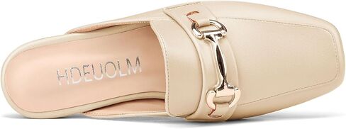 HDEUOLM Womens Low Heel Square Toe Pumps Flats Loafers Mules Shoes Backless Slip-on Buckle Casual Cute Shoes in Saudi Arabia
