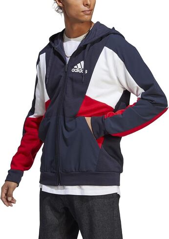 adidas Men's Essentials Colorblock Full-Zip Hoodie in Saudi Arabia