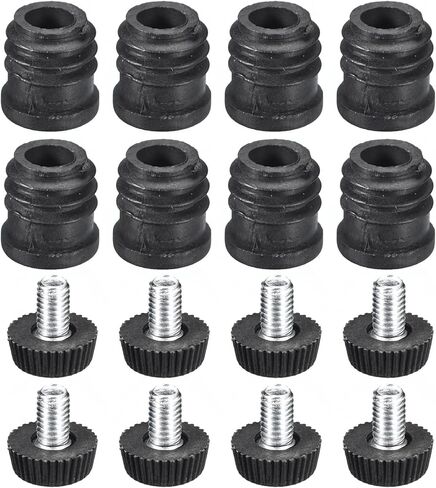uxcell 12Pcs Inserts for Round Tubes with Leveling Feet, for 16mm/0.63" OD Round Tube, M6 Thread Black Plastic Furniture Chair Leg Plug Blanking End Caps Insert Plugs in Saudi Arabia