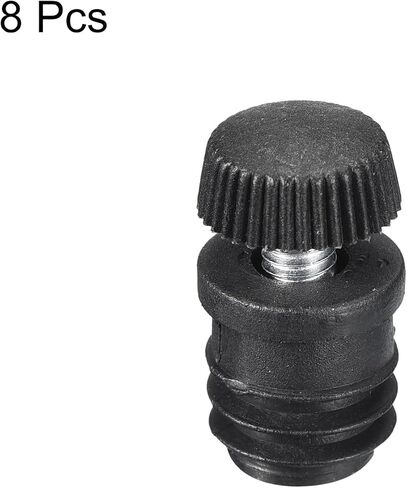 uxcell 12Pcs Inserts for Round Tubes with Leveling Feet, for 16mm/0.63" OD Round Tube, M6 Thread Black Plastic Furniture Chair Leg Plug Blanking End Caps Insert Plugs in Saudi Arabia