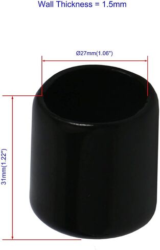 10PCS ID19mm(3/4") Black PVC Rubber End Caps, Vinyl Flexible End Caps, Round Pipe End Caps, Bolt Thread Protector Safety Caps in Saudi Arabia
