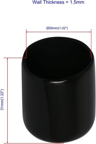 10PCS ID19mm(3/4") Black PVC Rubber End Caps, Vinyl Flexible End Caps, Round Pipe End Caps, Bolt Thread Protector Safety Caps in Saudi Arabia