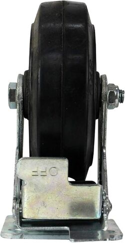 Pack of 4 - RK Heavy Duty Moldon Rubber Swivel Casters Iron Wheel, 6" x 2", Capacity: 500 lbs/Ea in Kuwait