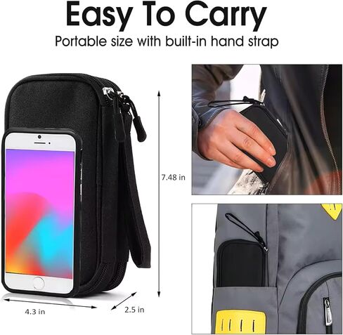 Black Travel Organizer Bags - Travel Cable Organizer Bag - Cord Travel Bag Organizer For Travel Accessories - Travel Back Pack For Headphone, Hard Drive Case, USB, Charger, Phone & Power Bank in Saudi Arabia