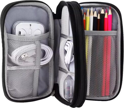 Black Travel Organizer Bags - Travel Cable Organizer Bag - Cord Travel Bag Organizer For Travel Accessories - Travel Back Pack For Headphone, Hard Drive Case, USB, Charger, Phone & Power Bank in Saudi Arabia