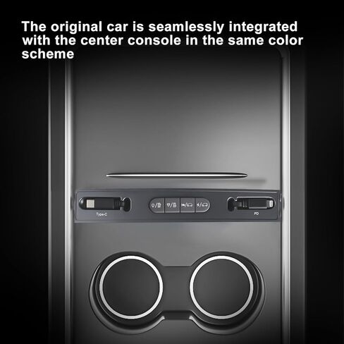 Retractable Center Console USB Hub with Physical Keys, Car Control, Fast Charging, Easy Organization, Easy to Install, Stylish Design, for Tesla Model 3 & Y 2021-2023 in Saudi Arabia