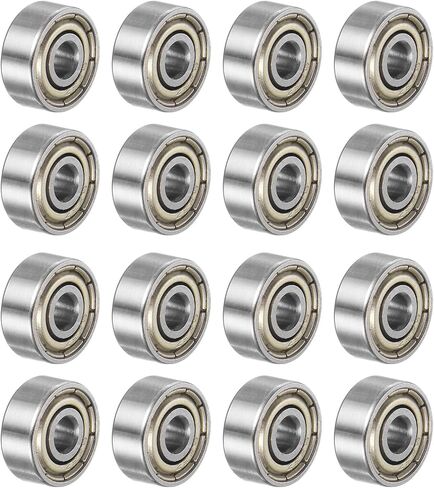 uxcell 16pcs 624ZZ Deep Groove Ball Bearings, Chrome Steel Z2 Double Metal Shielded Bearing 4mm x 13mm x 5mm in Saudi Arabia