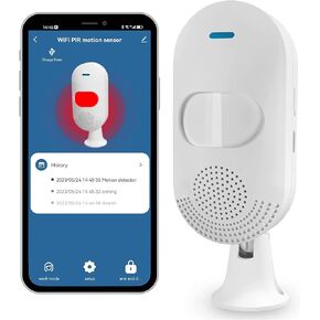 Smart PIR Motion Sensors: WiFi Motion Detector with App Notification Alert, USB/Battery Powered Movement Detector, Compatible with Alexa Google Home, for Smart Home Automation