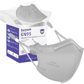 KN95 Adjustable Masks 30 Pack, Individually Wrapped Disposable Respirator Masks with Adjustable Ear Loops