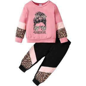 puseky Toddler Girl's 2Pcs Clothing Sets Long Sleeve Butterfly Printed Hoodie Sweatshirt Pants Set Fall Winter Clothes