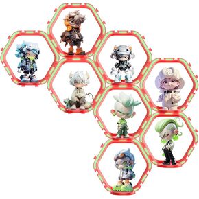 8PCS Riser Display Shelves for Figures, Glow in The Dark shelf for Funko POP Figures, Collectible Figure Display Stands, DIY shape configurations, Blue