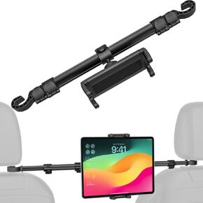 Car Headrest Tablet Holder, [Stretchable 32.67 inch Arm] Between Seat Tablet Mount for Car, Anti-Shake Backseat Tablet Mount for Kids Fits iPad Pro 12.9 Air Mini, Galaxy Tabs, 4-13" Devices