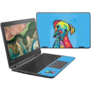MightySkins Skin Compatible with Lenovo 300e Chromebook 11.6" (2018) - Boxer Rainbow | Protective, Durable, and Unique Vinyl Decal wrap Cover | Easy to Apply, Remove | Made in The USA