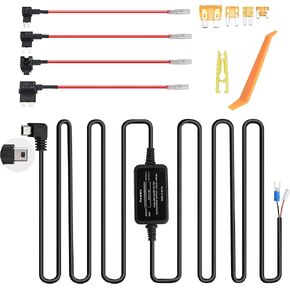 Dash Cam Hardwire Kit Mini USB Charger Power Cord Compatible with Rexing,WOLFBOX,CHORTAU,Kingslim,iiwey, VIOFO,Vantrue,VanTop,CARRVAS,Xgody,Garmin Navigator (Hardwire Kit Mini USB Port)