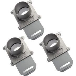 POWERTEC 70325-P3 Aluminum Blast Gate 2-1/2 Inch, w/Anti Clog and Air Leak Seal for Dust Collection, 3 PK
