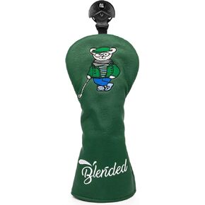 Golf Club Covers for Driver, Fairway, Hybrids - 4 Options - Golf Driver Headcover/Golf Fairway Wood Head Cover/Hybrid Headcover for Men/Women Golfer - Green Synthetic Leather