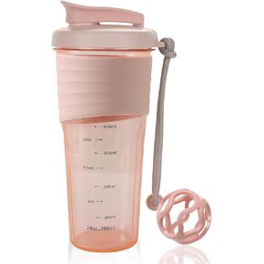 Shaker Bottle for Protein Mixes，24 oz，Protein Shaker Bottle with Whisk Ball, Mixer Bottle, Protein Bottle,Portable Pre Workout Whey Protein Drink Shaker Cup，Beige