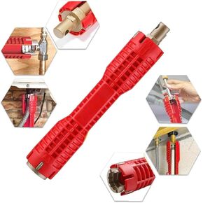 Faucet and Sink Installer Multi Tool, Basin Wrench, Multi-functional Wrench Plumbing Tool, 14 in 1 Faucet Wrench, Sink Wrench Plumbers for Pipe and Tub Drain Removal Nut Wrench (One way)