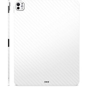Carbon Fiber Skin Compatible with Apple iPad Pro 13 (M4) 2024 - Solid White - Premium 3M Vinyl Protective Wrap Decal Cover - Easy to Apply | Crafted in The USA by MightySkins