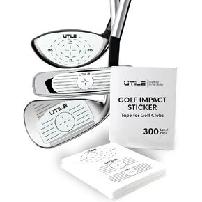 UTILE Golf Club Labels for Iron and Oversized Wood – (200 Labels Pack) Golf Impact Tape for Golf Clubs, No Weight Added Golf Impact Sticker, for Easy to Apply Golf Face Tape Recorders