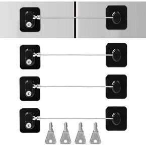 4 Pack Fridge Lock, Child Proof Cabinet Locks with Keys, for Fridge, Drawers, Cabinet, Closet, Dishwasher, Toilet