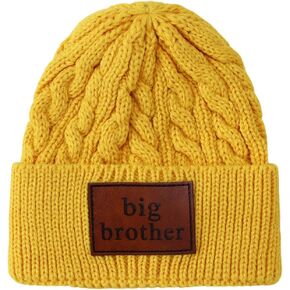 Big Brother Winter Hats Toddler Baby Soft Warm Cable Knit Beanie Cute Thick Warm Knitted Caps for Boys 1-6 Years