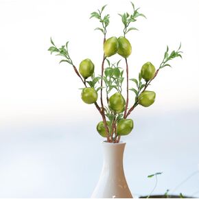 DULRLLY Artificial Lemon Branch, 22 in Lemon Decor Fake Lemons Branch Simulation Yellow Lemon Fruits Tree Stem with Green Leaves for Kitchen, Party, Table Centerpiece, Home Decor